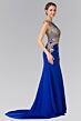 Elizabeth K GL1461 Illusion Cutout Back Embroidered Bodice Dress