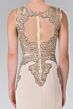Elizabeth K GL1461 Illusion Cutout Back Embroidered Bodice Dress