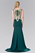 Elizabeth K GL1461 Illusion Cutout Back Embroidered Bodice Dress