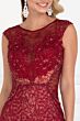 Elizabeth K GL1531 Boat Neckline Beaded Lace Dress