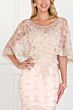 Elizabeth K GL1535 Cape Sleeve Scoop Neck Dress