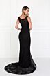 Elizabeth K GL1544 Scoop Neckline Beaded Lace Dress