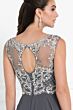 Elizabeth K GL1565 Keyhole Back Embellished Bodice Dress