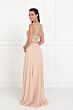 Elizabeth K GL1565 Keyhole Back Embellished Bodice Dress