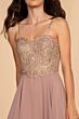 Elizabeth K GL1571 Embroidered Top Lace-Up Maid of Honor Dress