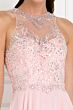 Elizabeth K GL1572 Cutout Back Illusion Neckline Dress