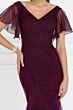 Elizabeth K GL1576 Flutter Sleeves Embroidered V-Neck Dress