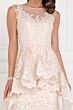 Elizabeth K GL1584 Sheer Bateau Neck Ruffle Peplum Bridal Gown