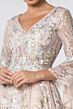 Elizabeth K GL1592 Bell Sleeves Embroidered Lace Dress