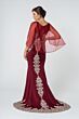 Elizabeth K GL1595 Cape Sleeve Embroidered Dress