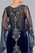 Elizabeth K GL1596 Cape Train V-Neck Embroidered Dress