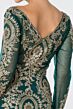 Elizabeth K GL1597 Long Sleeve Metallic Embroidery Dress