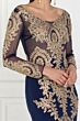 Elizabeth K GL1597 Long Sleeve Metallic Embroidery Dress