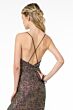 Elizabeth K GL1813 Criss Cross Back High Slit Sequin Dress