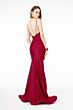 Elizabeth K GL1815 Draped Skirt Spaghetti Straps Backless Dress