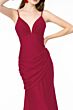 Elizabeth K GL1815 Draped Skirt Spaghetti Straps Backless Dress
