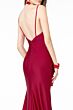 Elizabeth K GL1815 Draped Skirt Spaghetti Straps Backless Dress