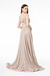 Elizabeth K GL1817 Collar Neckline Pleated Skirt Glitter Dress