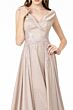 Elizabeth K GL1817 Collar Neckline Pleated Skirt Glitter Dress