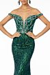 GLS by Gloria GL1818 Embellished Top Off The Shoulder Dress