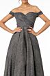 Elizabeth K GL1827 Pleated Skirt Off The Shoulder Glitter Dress