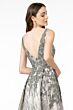 GLS by Gloria GL1835 Plunging Neck Pleated A-Line Lace Dress