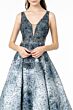 GLS by Gloria GL1837 Sheer Back Plunging Neck Embellished Dress
