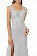 Elizabeth K GL1839 Embroidered Bodice V-Neck Dress