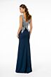 Elizabeth K GL1839 Embroidered Bodice V-Neck Dress
