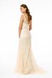 GLS by Gloria GL1842 Godet Skirt Plunging Neck Glitter Dress