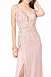 Elizabeth K GL1844 Crossover Skirt Plunging Neck Glitter Dress