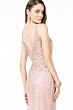 Elizabeth K GL1844 Crossover Skirt Plunging Neck Glitter Dress