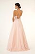 Elizabeth K GL1917 Embroidered Top Lace-Up Glitter Dress