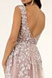 GLS by Gloria GL1920 V-Neck Sheer Overskirt Embroidered Dress