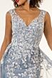 GLS by Gloria GL1920 V-Neck Sheer Overskirt Embroidered Dress