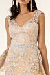 GLS by Gloria GL1920 V-Neck Sheer Overskirt Embroidered Dress