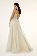 GLS by Gloria GL1924 Feather Waist Scoop Neck Glitter Dress