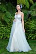 GLS by Gloria GL1924 Feather Waist Scoop Neck Glitter Dress