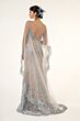 GLS by Gloria GL1925 Detachable Cape Floral Glitter Dress