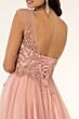 Elizabeth K GL1954 Bateau Neckline Floral Top Glitter Dress