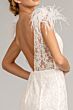 GLS by Gloria GL1983 Feather Skirt Plunging Neck Glitter Dress