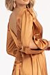 Elizabeth K GL1990 Split Bishop Sleeve Satin A-Line Dress