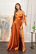 Elizabeth K GL1994 Bow Sleeves Slit Skirt Maid of Honor Dress