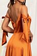 Elizabeth K GL1994 Bow Sleeves Slit Skirt Maid of Honor Dress