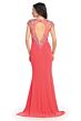Elizabeth K GL2011 Illusion Neckline Cap Sleeve Dress