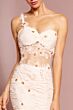 Elizabeth K GL2012 One Strap Floral Illusion Dress
