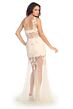 Elizabeth K GL2012 One Strap Floral Illusion Dress