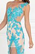 Elizabeth K GL2051 Lace Appliques One Shoulder Illusion Dress