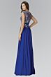 Elizabeth K GL2056 Floral Bodice Bateau Neckline Dress