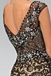 Elizabeth K GL2059 Embellished Bodice V-Back Lace Dress